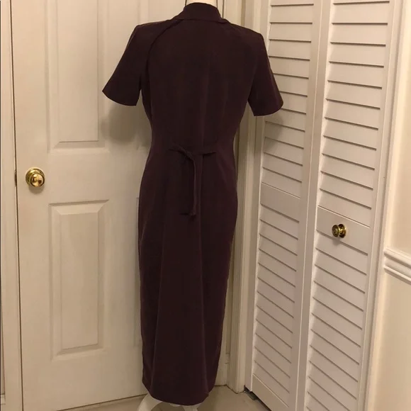 Eggplant SHERI MARTIN of New York Button Up Dress - Picture 3 of 4